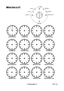 writing time and drawing clock - oclock half quarter-thumbnail