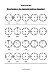 Telling time worksheets later and earlier continue pattern - Planetpsyd
