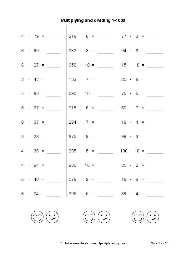multiplication and division large numbers worksheets planetpsyd