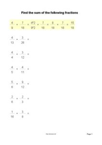 add fractions different denominators 1 page 212x300 